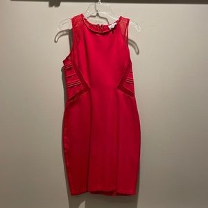 Parker Red Bodycon Dress with mesh